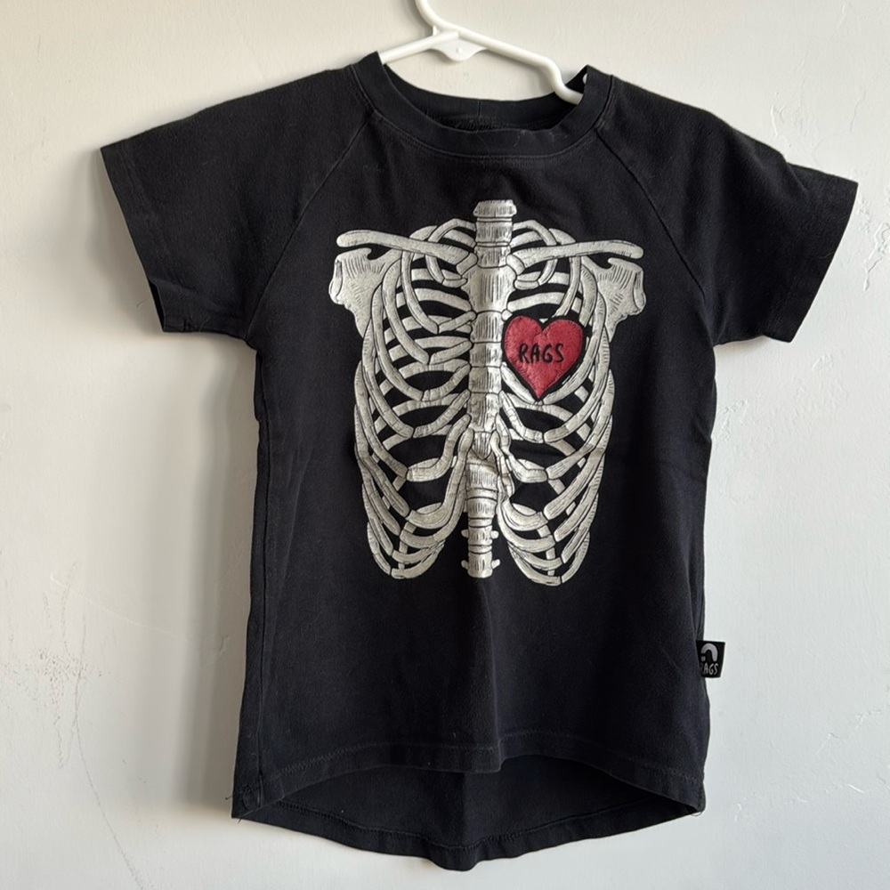 Rags black skeleton tee